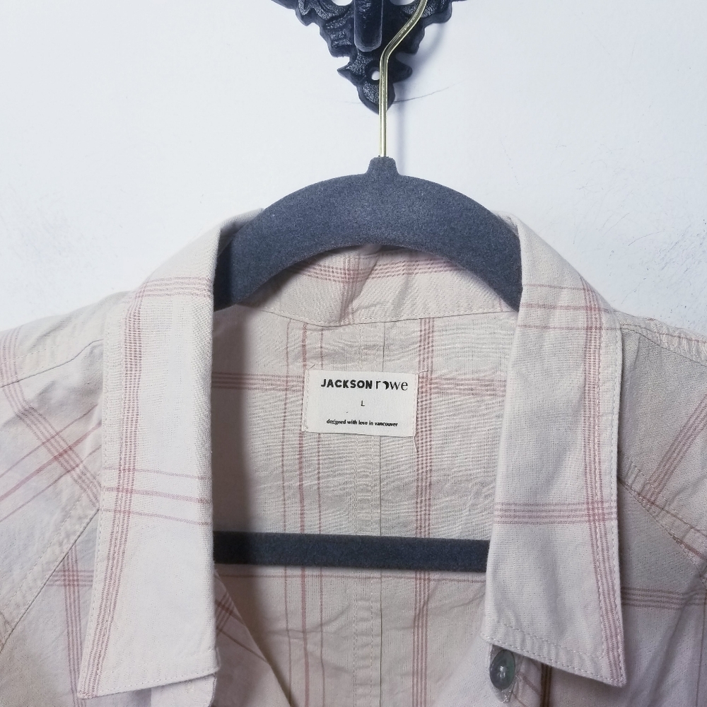 Jackson Rowe Cream Plaid Long Sleeve Shirt Dress - Picture 7 of 7